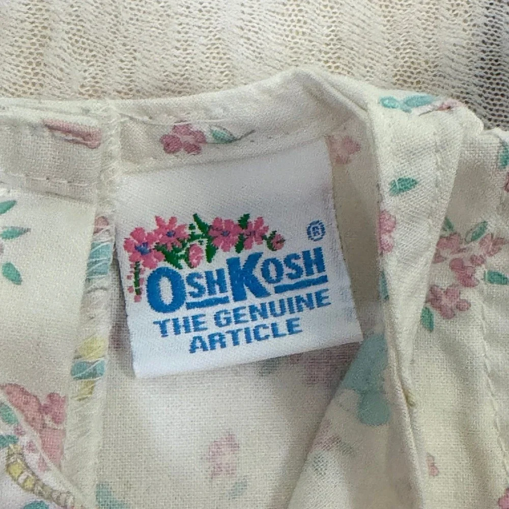 Vintage OshKosh Baby‎ Girl Romper 3-6 Months USA Made Floral Lace Bubble